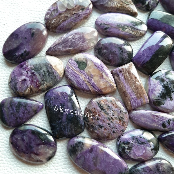 Natural CHAROITE Cabochon Wholesale Lot By Weight With Different Shapes And Sizes Used For Jewelry Making