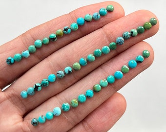 4mm 50pcs Pack Natural Tibetan Turquoise Flat Back Gemstone For Jewelry Making, Pendant, Ring