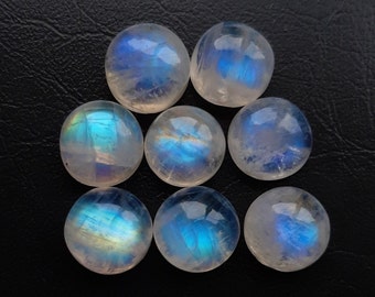 10mm 5pcs Lot AAA+ Quality Natural Rainbow Moonstone Cabochon Loose Gemstone For Making  Jewelry and pendant