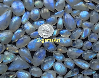 Wholesale Lot Top AAA+ Quality Natural Rainbow Moonstone Cabochon Loose Gemstone For Making  Jewelry and pendant