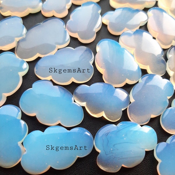 Lote al por mayor de opalita con forma de nube AAA+ azul y multicolor, cabujón de fuego, gema suelta para la fabricación de joyas.
