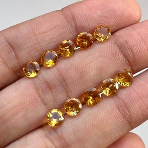 Faceted Natural Citrine 6mm 10 pcs Faceted Round ,Top Quality ,Top Faceted Gemstone 10 Pieces Lot For Jewelry Making,