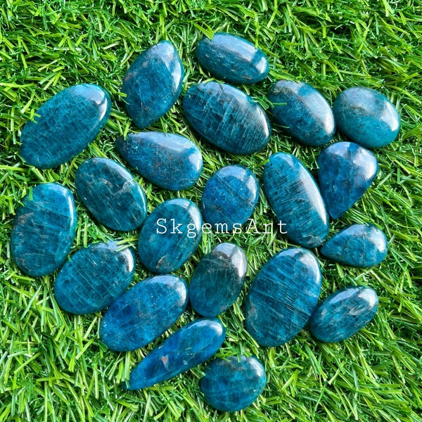 Top Neon APATITE Wholesale Lot  Cabochon By Weight With Different Shapes And Sizes Used For Jewelry Making