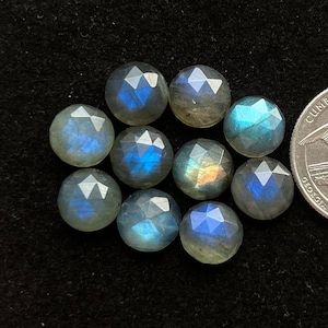 10mm 10 pcs pack Blue Labradorite Rosecut Cushion Loose Gemstone For Making  Jewelry and pendant