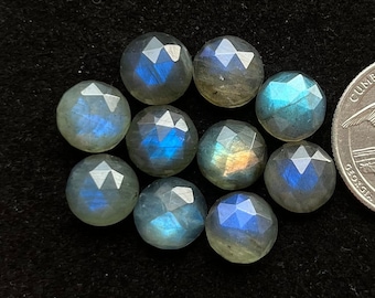 10mm 10 pcs pack Blue Labradorite Rosecut Cushion Loose Gemstone For Making  Jewelry and pendant
