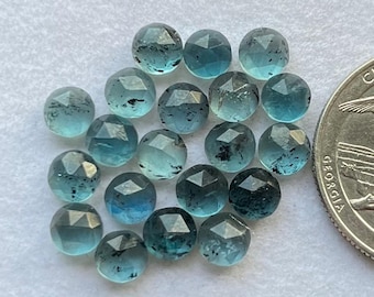 New 20 pcs Lot 5mm Round Teal Kyanite Rosecut Loose Gemstone For Jewelry Making