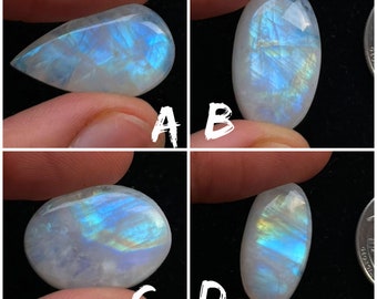 Top AAA+ Quality  Natural Rainbow Moonstone Cabochon Loose Gemstone For Making  Jewelry and pendant