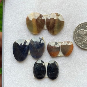 4 pcs Lot Natural Multi Sapphire Rosecut Gemstone For Making Jewelry