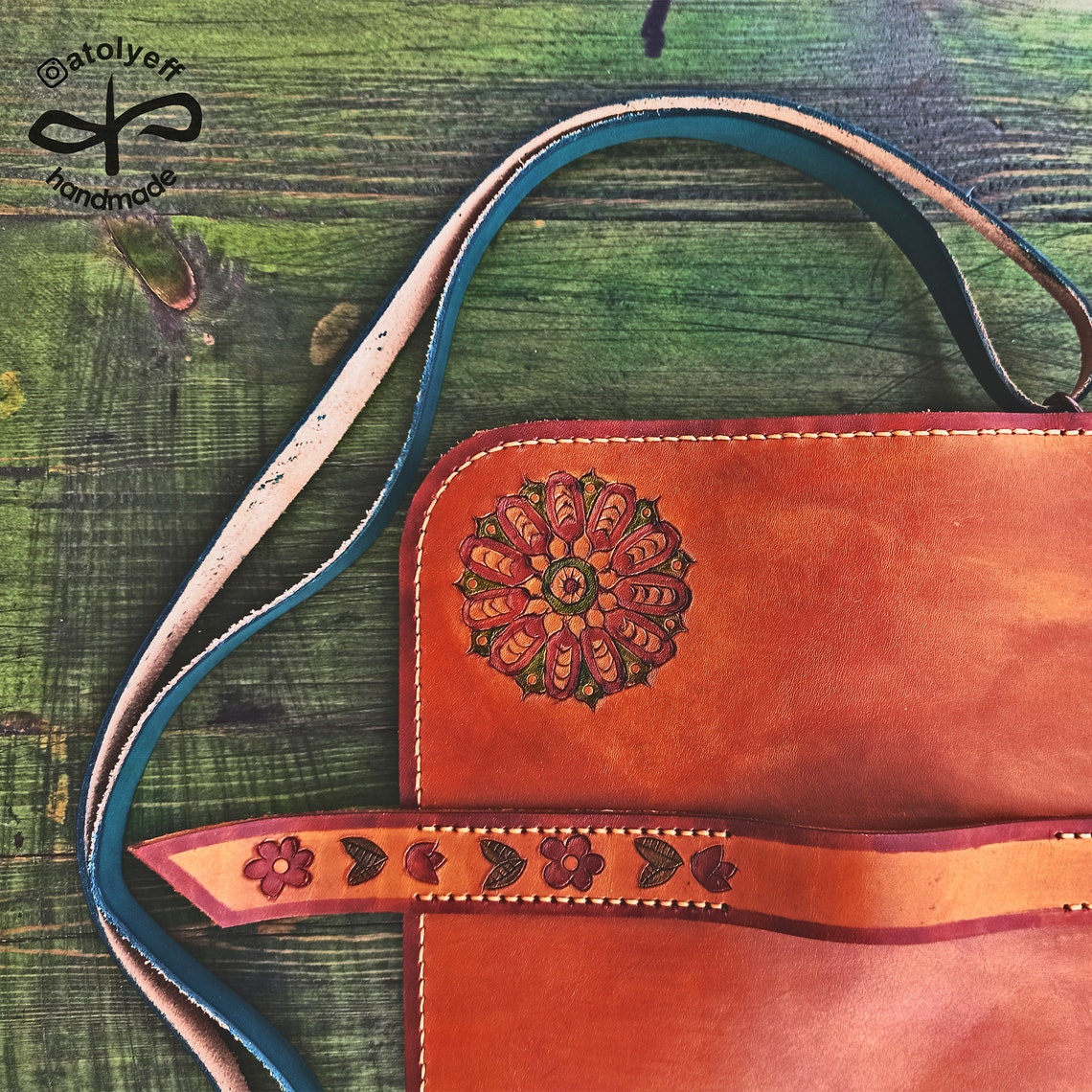 Vintage Cross body bag for women Leather handbag Shoulder bag Etsy