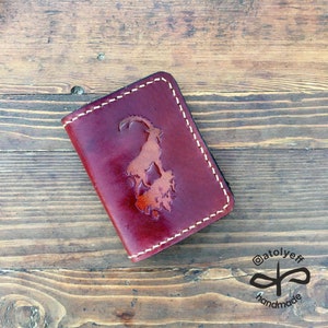 Portefeuille en cuir véritable, portefeuille en chèvre de montagne, cadeau pour lui, cadeau pour elle, portefeuille gravé, étuis pour cartes en cuir minces personnalisés, porte-cartes