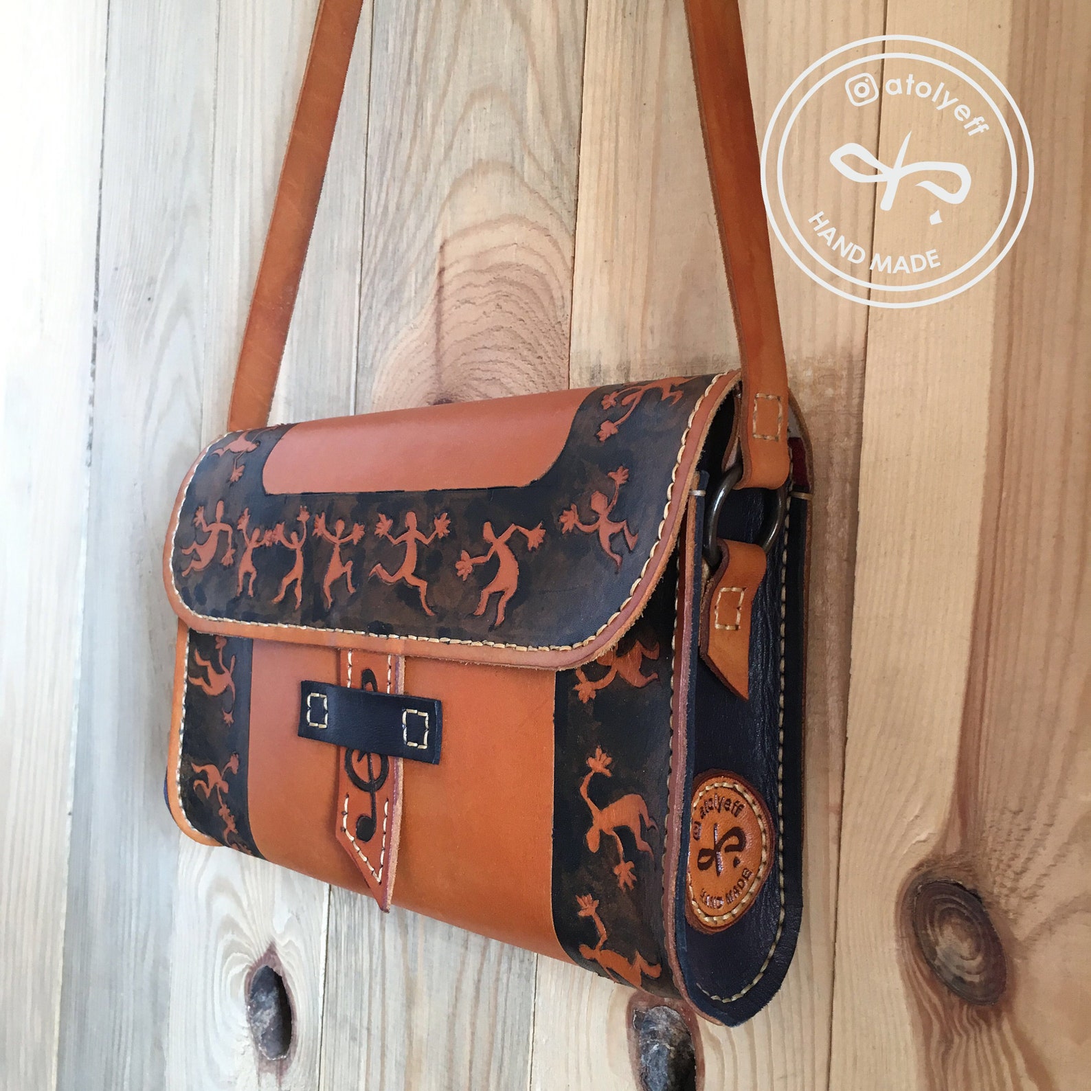 Handmade genuine leather bag Etsy