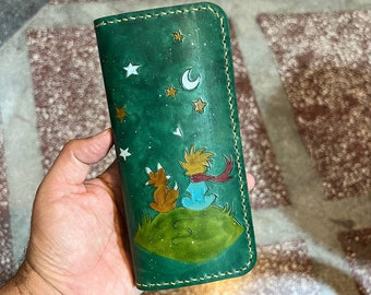 Cartera de piel de El Principito - Diseño repujado hecho a mano