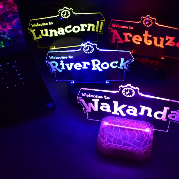 Benutzerdefinierte Animal Crossing Island Zeichen Name LED-Lampe Nachtlicht Blatt Glocken Rüben Nook Nintendo Kingdom Hearts Disney Mario Final Fantasy