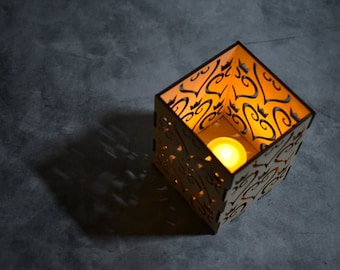 Kingdom Hearts Inspired Wooden Tea Candle Light Holder Lantern Box Disney Mickey Frozen Toy Story Mermaid Anime Video Game