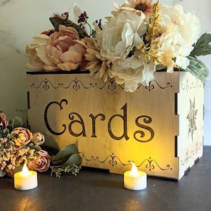 Wooden Tangled Theme Card Box for Birthday, Sweet Sixteen, Quincinera, Wedding
