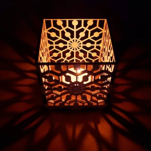 Radial Light Energy Sacred Geometry Wooden Tea Light Candle Holder Box Zen Meditation Yoga Namaste Spiritual Healing Chakra