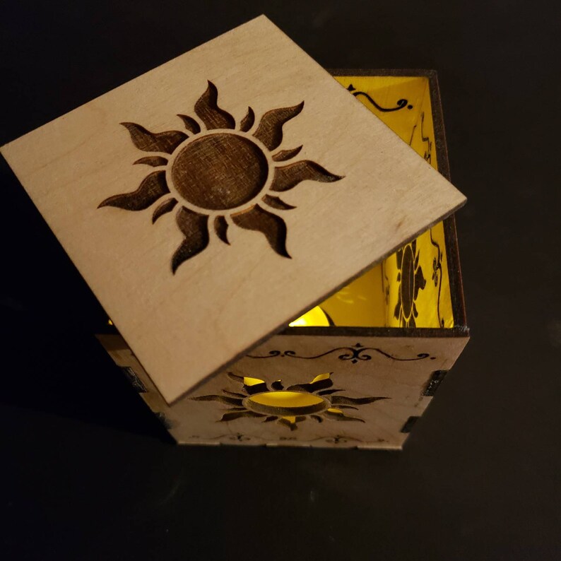 Tangled Inspired Wooden Tea Candle Light Holder Lantern Box Etsy