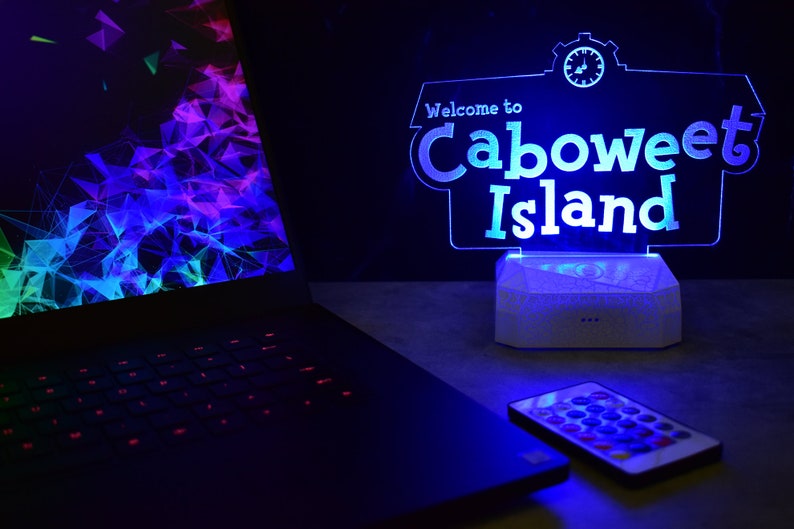 Custom Animal Crossing Island Sign Name LED Lamp Night Light | Etsy