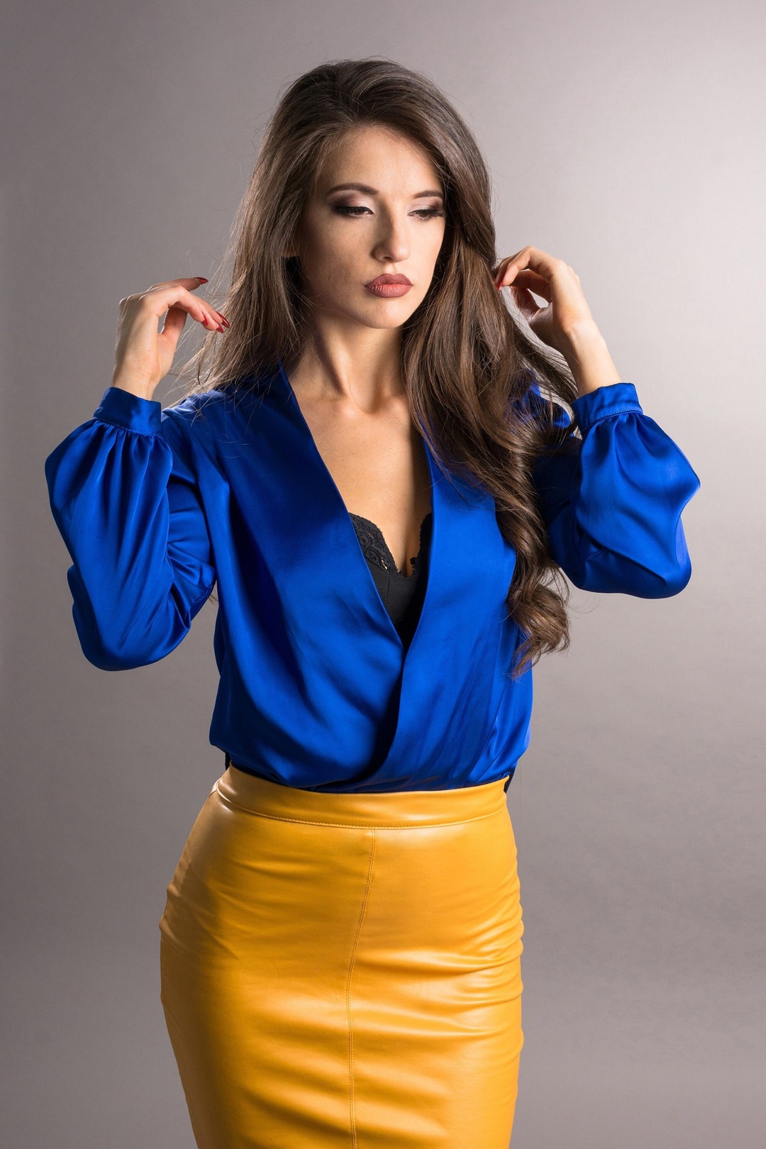Tailored Shirt with Wrap and Elegant Detail