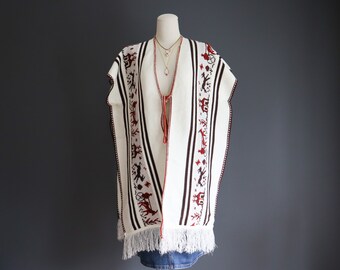 Vintage Knit Tie Front Poncho