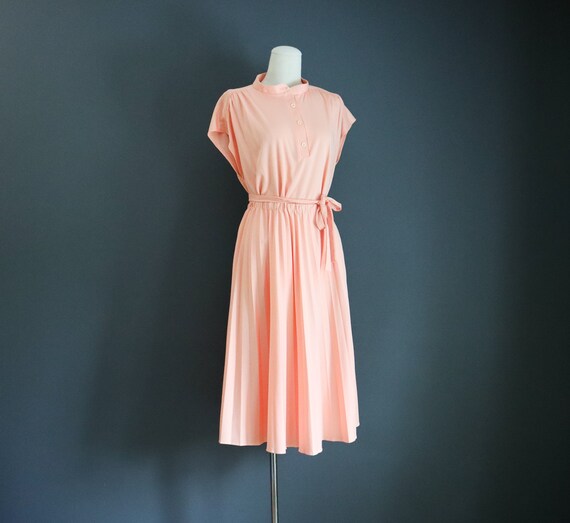 70s Peachy Top and Pleated Skirt Set Marty Gutmac… - image 2