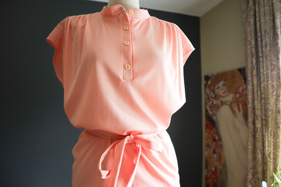 70s Peachy Top and Pleated Skirt Set Marty Gutmac… - image 6