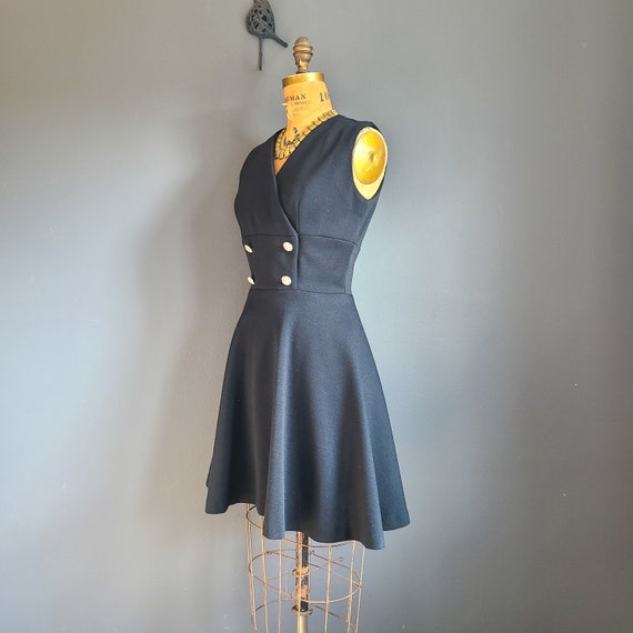 60s Black Rhinestone Button Dress by Jonathan Log… - image 6