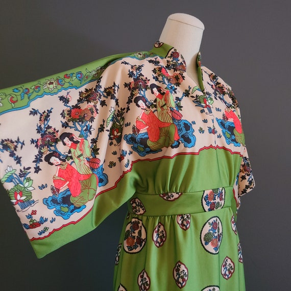 60's Leslie Fay Kimono Style Hostess Dress