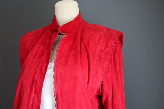 80s Red Suede Jacket and Skirt by Peter Caruso - image 4