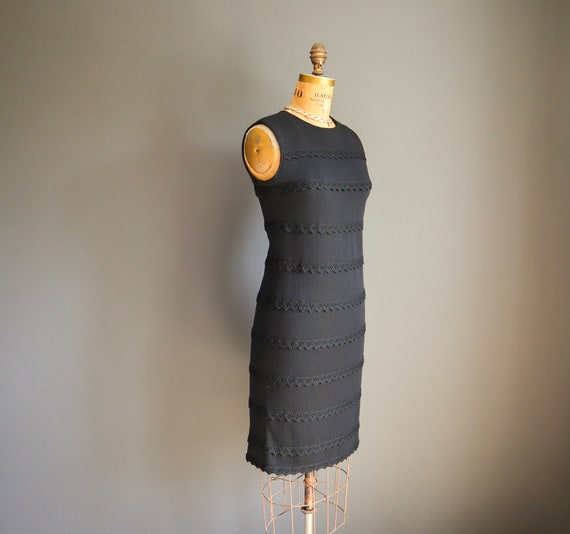 60s Elegant Black Knit Sheath by Mason Edwards El… - image 2