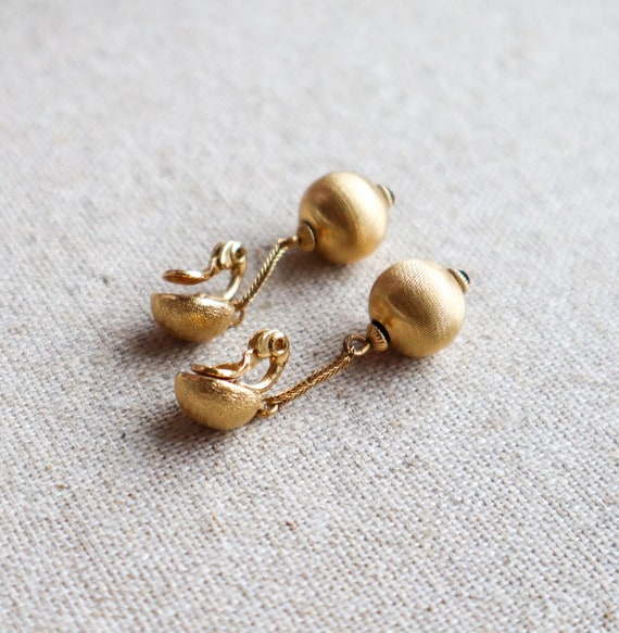 Mid-Century Gold-Plated Dangles by Monet - image 3