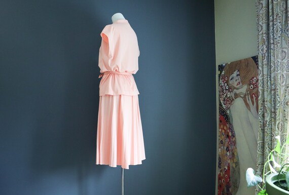 70s Peachy Top and Pleated Skirt Set Marty Gutmac… - image 5