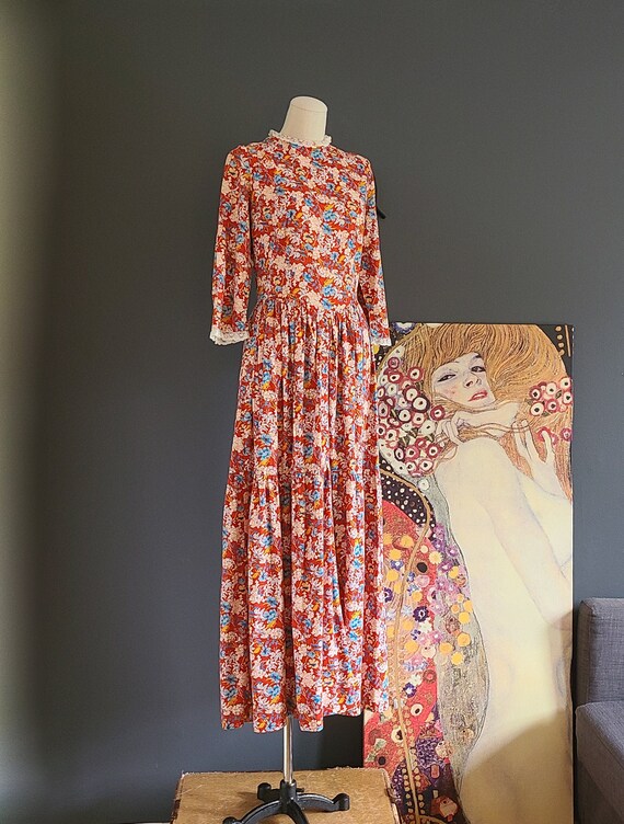 70's Handmade Floral Prairie Dress