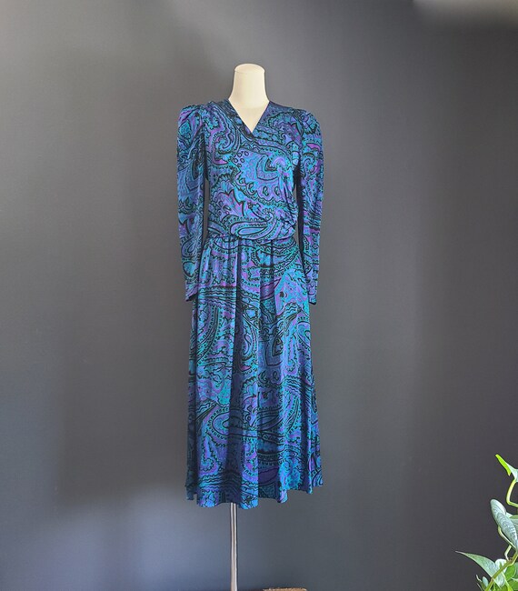 silk surplice dress Surplice Long Sleeve Satin Pleated Midi Dress