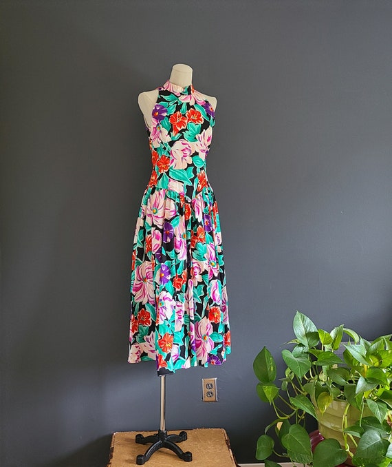 80's Patty O'Neil Floral Cotton Dress
