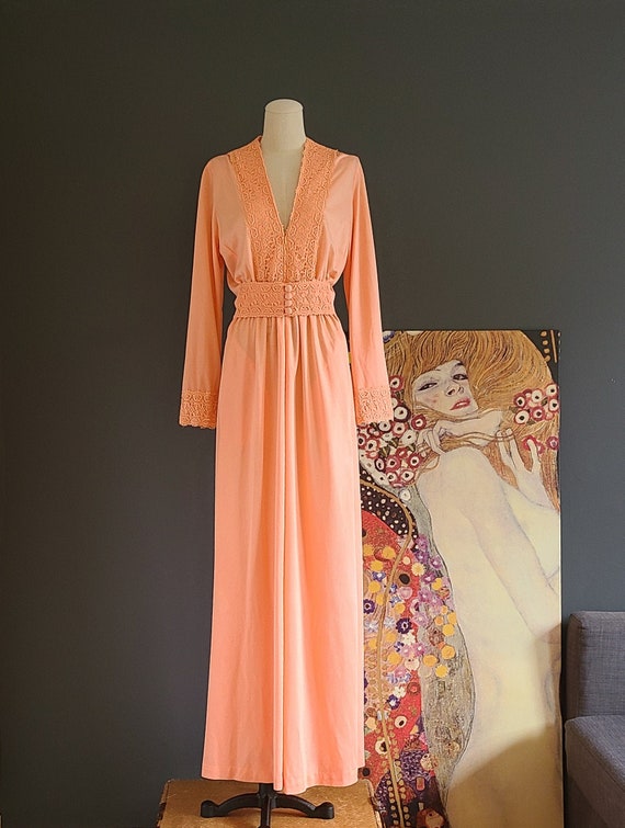 70's Keyloun Zip Front Hostess Dress