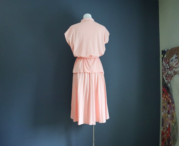 70s Peachy Top and Pleated Skirt Set Marty Gutmac… - image 4