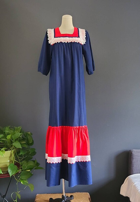 60's Hilda Hawaii Maxi Prairie Mumu Dress