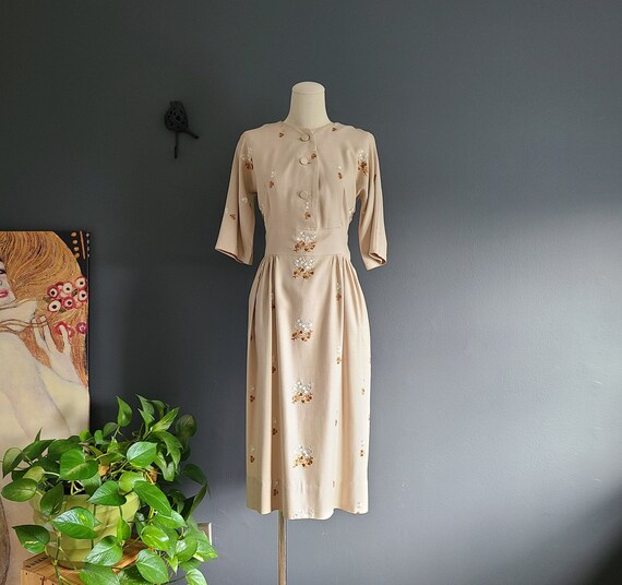 40's Linen Day Dress
