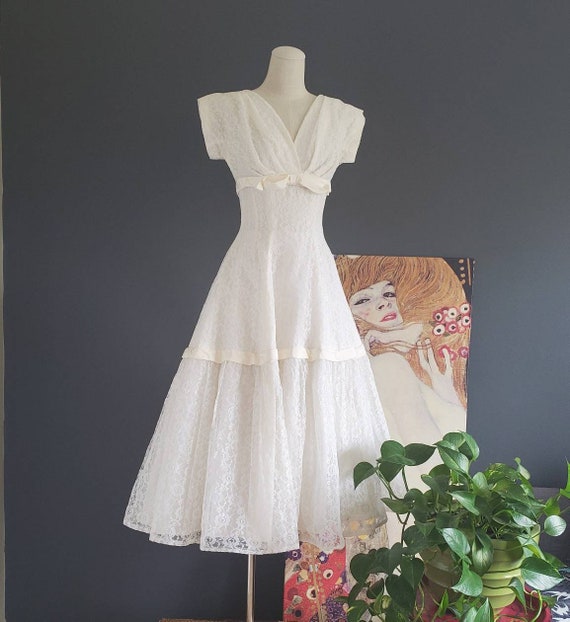50's Emma Domb Ivory Lace Dress