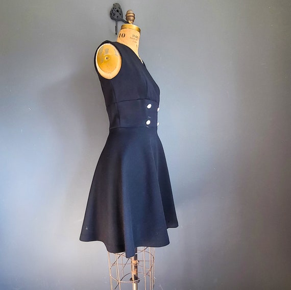 60s Black Rhinestone Button Dress by Jonathan Log… - image 4