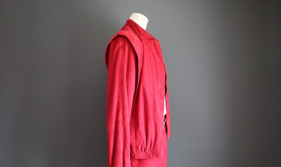 80s Red Suede Jacket and Skirt by Peter Caruso - image 6