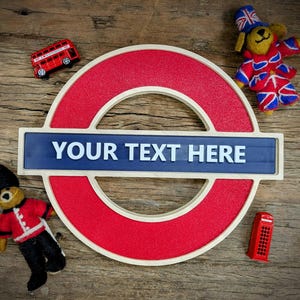 Letrero de madera personalizado del metro de Londres
