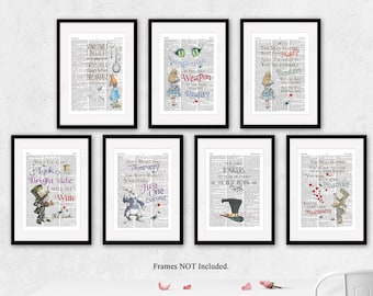 Alice In Wonderland Quotes Living Room Poster Prints Vintage Wall Pictures A4 A3