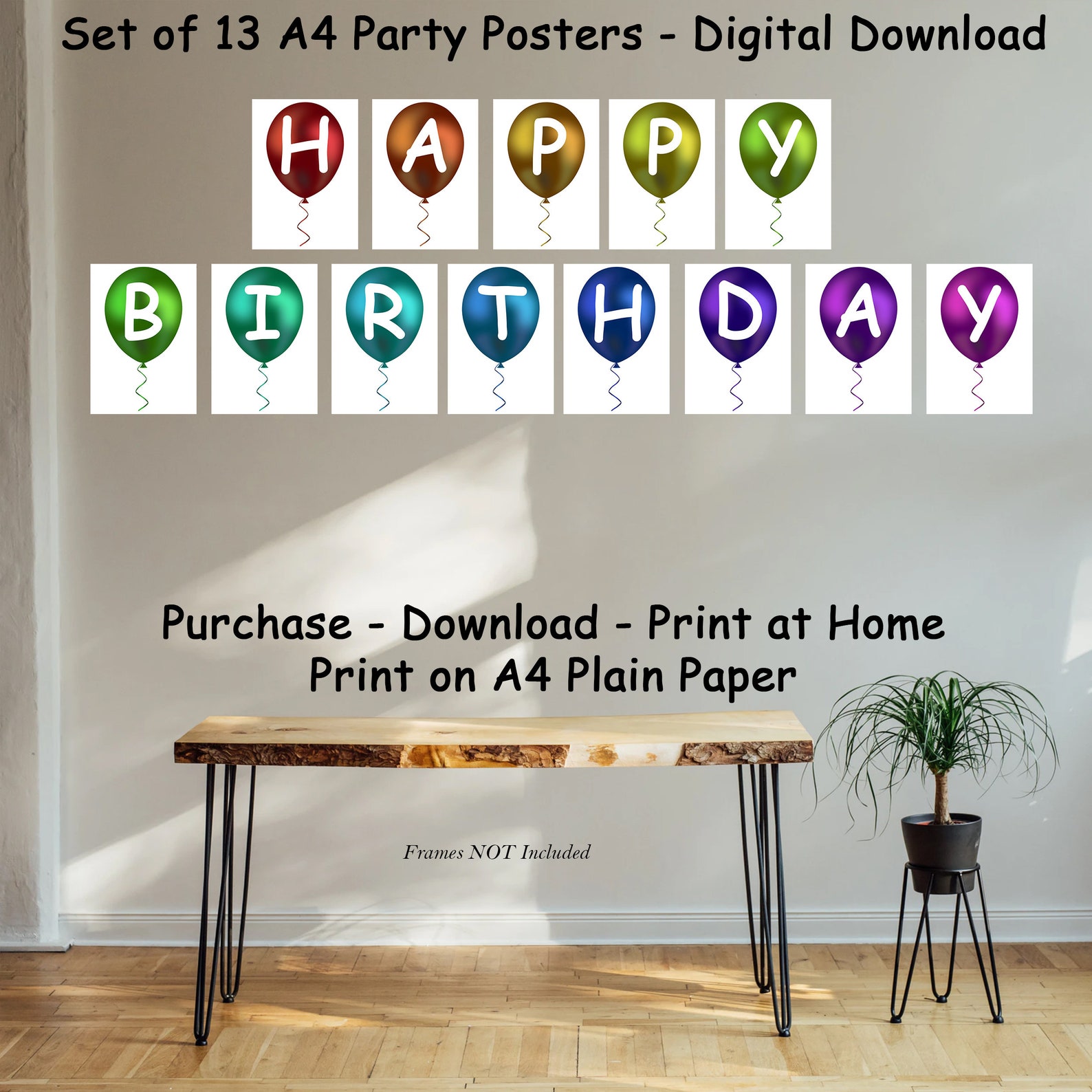 Happy Birthday Sign Party Posters Print Set of 13 Poster | Etsy