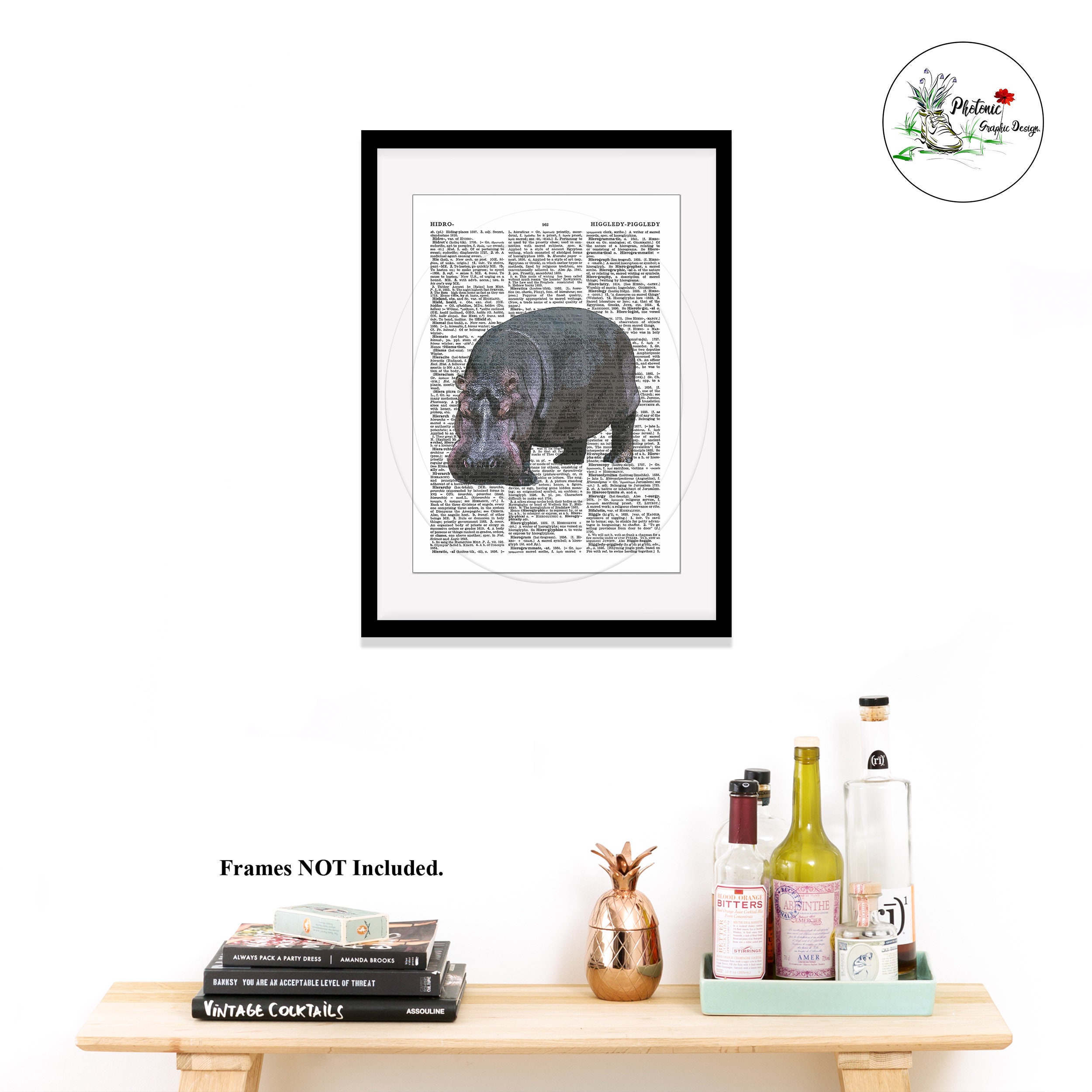 Hippo Dictionary Print Wildlife Animal Nature Digital Download Etsy