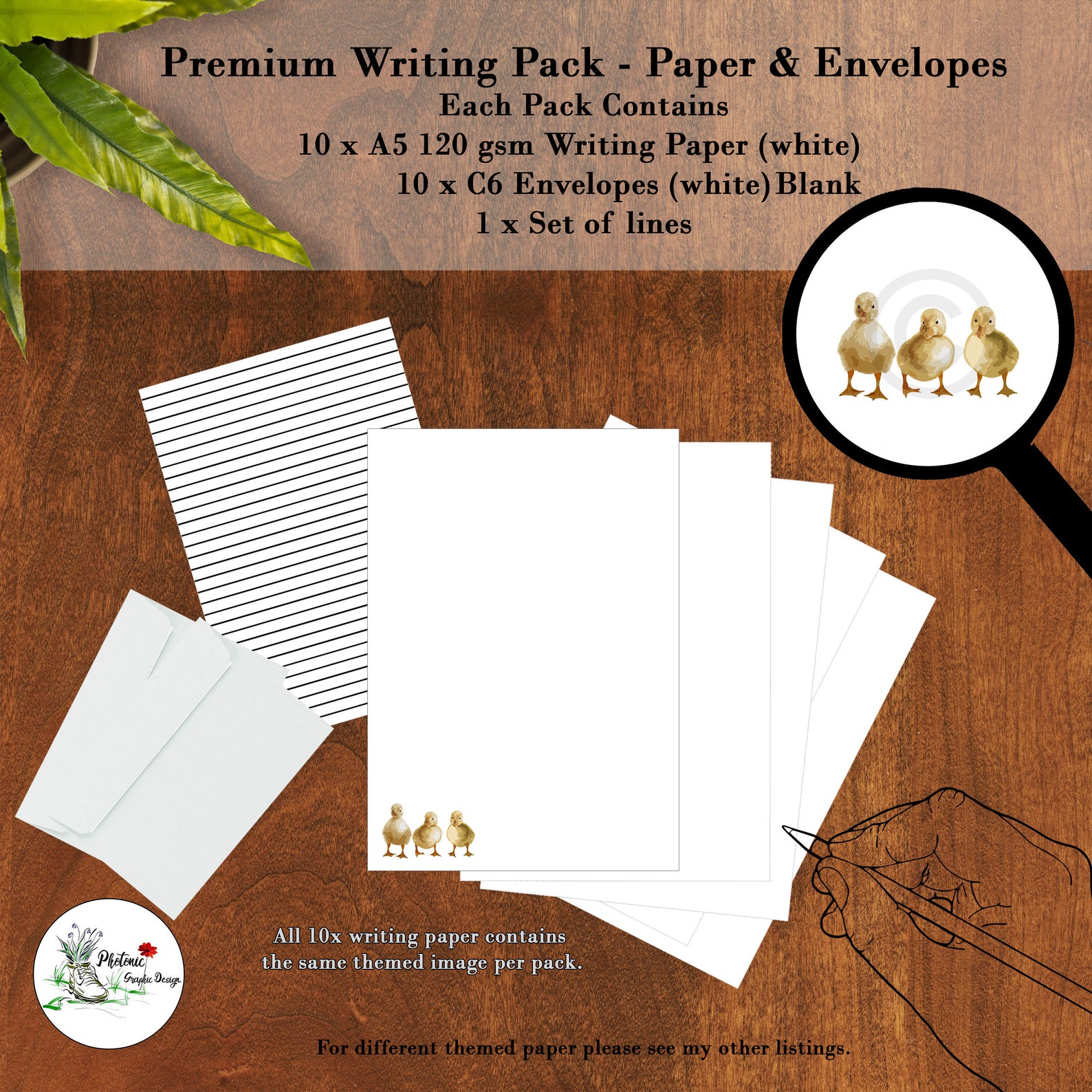 Duck Ducklings Print writing Paper pack British Birds Print | Etsy