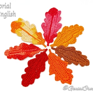 Realistic Oak Leaves - Crochet Pattern in English and German