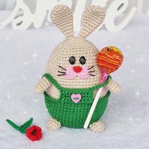 Crochet Bunny Pattern: Spring Amigurumi in Overalls (PDF Download, English & German Instructions)