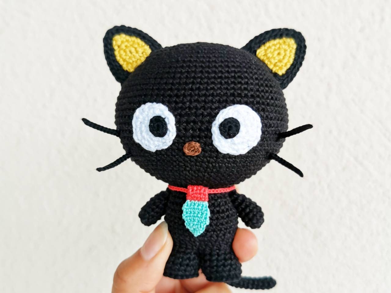 Chococat with a fish Crochet Toy Amigurumi | Etsy